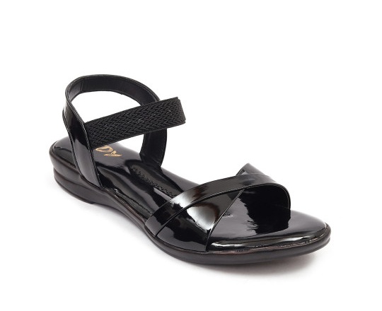 Cindy Open Toe Flat sandal black
